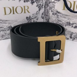 Ремень Dior с золотистой пряжкой 