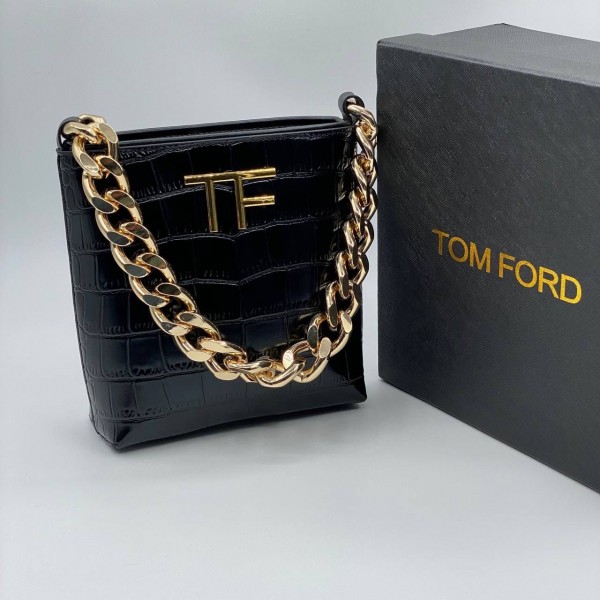 Мини-сумка TOM FORD с тиснением под кожу крокодила