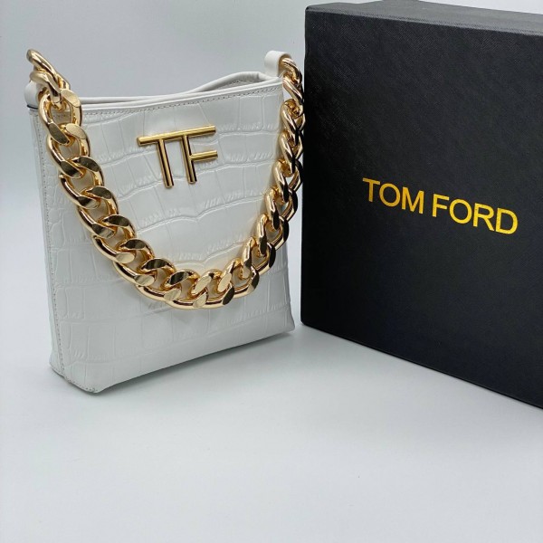 Мини-сумка TOM FORD с тиснением под кожу крокодила